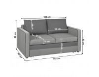 Rozkladacia pohovka s úložným priestorom Dada - svetlosivá / sivá