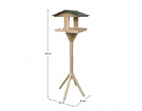 Drevené krmítko pre vtáky na stojane Dadko - prírodná