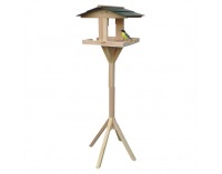 Drevené krmítko pre vtáky na stojane Dadko - prírodná