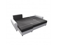 Rohová sedačka s rozkladom Dakar Roh L L/P - sivá / biela