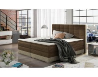 Čalúnená manželská posteľ s úložným priestorom Dalino 140 - tmavohnedá (Dora 26) / béžová (Dora 21)