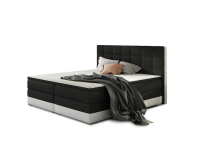 Čalúnená manželská posteľ s úložným priestorom Dalino 180 - čierna / biela