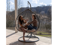 Závesné hojdacie kreslo Dalvea New - sivá / sivohnedá