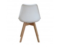 Jedálenská stolička Damara - biela / červená / buk