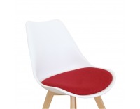Jedálenská stolička Damara - biela / červená / buk
