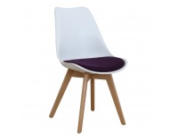 Jedálenská stolička Damara - biela / fialová / buk
