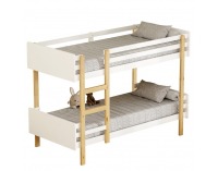 Drevená poschodová posteľ Damla 90x200 cm - biela / dub