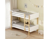 Drevená poschodová posteľ Damla 90x200 cm - biela / dub