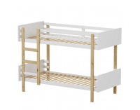Drevená poschodová posteľ Damla 90x200 cm - biela / dub