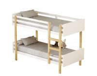 Drevená poschodová posteľ Damla 90x200 cm - biela / dub