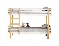 Drevená poschodová posteľ Damla 90x200 cm - biela / dub