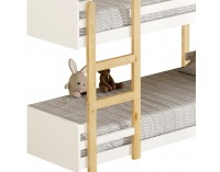 Drevená poschodová posteľ Damla 90x200 cm - biela / dub