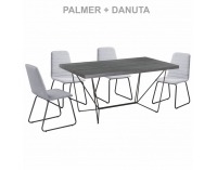 Jedálenská stolička Danuta - svetlosivá / čierna