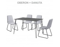 Jedálenská stolička Danuta - svetlosivá / čierna