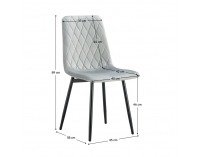 Jedálenská stolička Darija New - svetlosivá (Velvet) / čierna