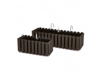 Samozavlažovací plastový balkónový kvetináč DDEF600W 58 cm - hnedá