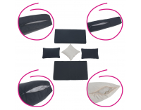 Záhradný nábytok z umelého ratanu Debra - sivá / prírodná / krémová