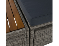 Záhradný nábytok z umelého ratanu Debra - sivá / prírodná / krémová
