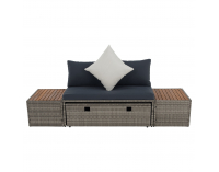 Záhradný nábytok z umelého ratanu Debra - sivá / prírodná / krémová