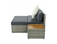 Záhradný nábytok z umelého ratanu Debra - sivá / prírodná / krémová