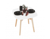 Jedálenský stôl Dejan 3 New 80 - biela / prírodná