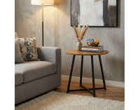 Okrúhly príručný stolík Delik - dub / čierna