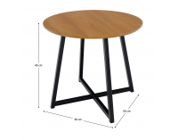 Okrúhly príručný stolík Delik - dub / čierna