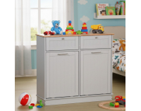 Výklopná skrinka s odpadkovým košom Delins Typ 2 - sivá / bambus