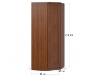 Rohová šatníková skriňa Delion CW - čerešňa portofino