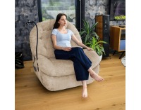 Otočné hojdacie kreslo Delmor - béžová