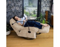 Otočné hojdacie kreslo Delmor - béžová