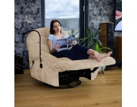 Otočné hojdacie kreslo Delmor - béžová