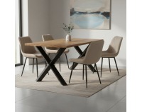 Jedálenská stolička Delora - svetlohnedá / čierna 