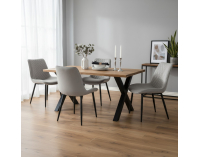 Jedálenská stolička Delora - svetlosivá / čierna