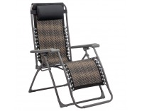 Záhradné lehátko z umelého ratanu Deluxe R - tmavohnedá