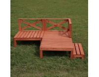 Drevená terasa Demis 270x90x81 cm - hnedá