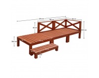 Drevená terasa Demis 270x90x81 cm - hnedá