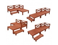 Drevená terasa Demis 270x90x81 cm - hnedá