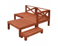 Drevená terasa Demis 270x90x81 cm - hnedá