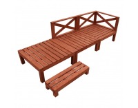 Drevená terasa Demis 270x90x81 cm - hnedá