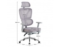 Kancelárske kreslo Demos - sivá / chróm