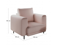 Kreslo Dena 1F - svetloružová