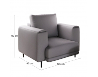 Kreslo Dena 1F - svetlosivá