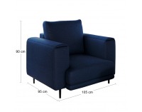Kreslo Dena 1F - tmavomodrá