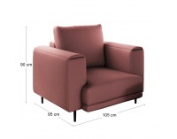 Kreslo Dena 1F - tmavoružová