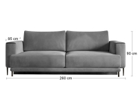 Rozkladacia pohovka s úložným priestorom Dena - tmavosivá