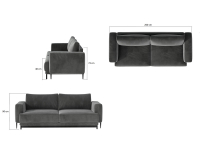 Rozkladacia pohovka s úložným priestorom Dena - tmavosivá