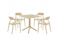 Záhradný stôl Denton New - sivohnedá (taupe)