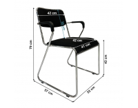Konferenčná stolička Derya New - čierna / chróm