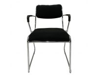 Konferenčná stolička Derya New - čierna / chróm